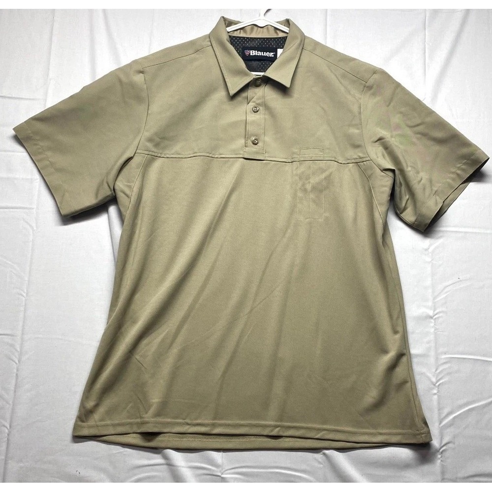 Blauer ArmorSkin Base Shirt Mens XL Silver Tan Short Sleeve Performance Pullover